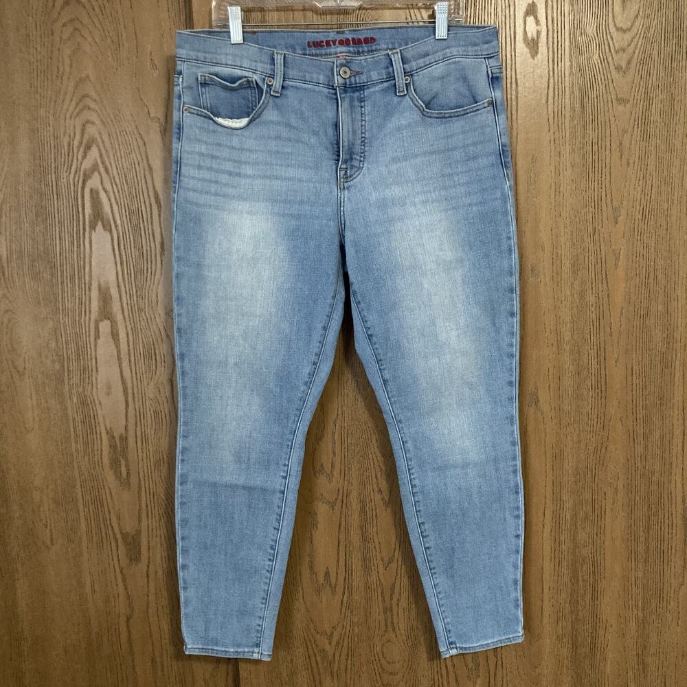 Lucky Brand Ava Mid Rise Skinny Jean Size 14/32A Light Wash Stretch Casual Denim